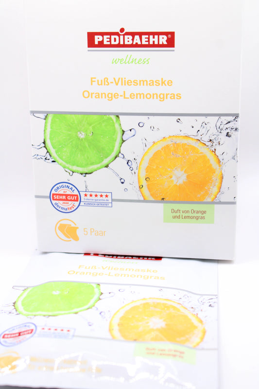 PEDIBAEHR FUß-VLIESMASKE ORANGE-LEMONGRAS - 1 PAAR